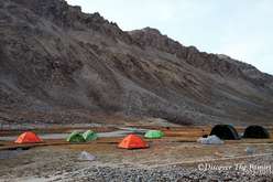 Camping place, tents, Pamir, Tajikistan