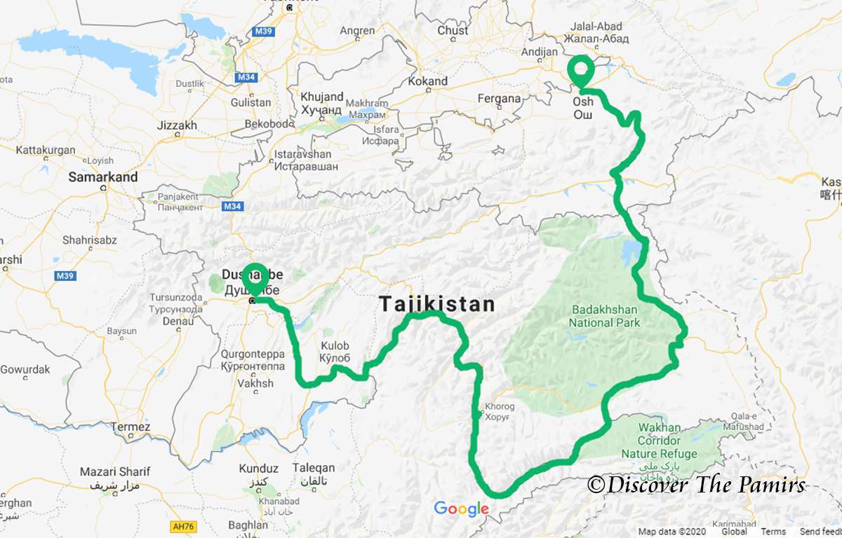 Pamir Highway Map